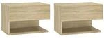 VidaXL Tables de chevet 2 pcs Bois d'ing&eacute;nierie Marron