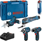 Bosch Combo Kit 5-tlg. 12V: GSR 12V-15/GOP 12V-28/GDR 12V-105/GSA 12V-14/GLI 12V-300