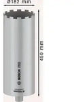Bosch PRO Core Cutter wet, 182 x 450 mm, 1 1/4" UNC Ausf&uuml;hrung: 182 x 450 mm, 1 1/4"