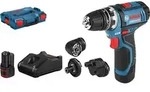 Bosch Akku-Bohrschrauber GSR 12V-15 FC, mit 2 x 2.0 Ah-Akku, L-BOXX, 4 Aufs&auml;tze