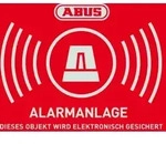 ABUS Warnaufkleber "Alarmanlage" Gr&ouml;&szlig;e: 74 x 52,5 mm|Version: mit ABUS Logo