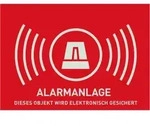 ABUS Warnaufkleber "Alarmanlage" Gr&ouml;&szlig;e: 148 x 105 mm|Version: ohne ABUS Logo