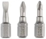 Bosch Schrauberbit-Set Extra-Hart (gemischt), 3-teilig, S 0,6x4,5, PH1, PZ1, 25 mm
