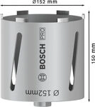 Bosch PRO Core Cutter dry, 152 x 150 mm, G 1/2 Zoll Durchmesser mm: 152