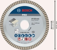 Bosch PRO Ceramic Diamanttrennscheibe, 125 x 22,23 mm Durchmesser mm: