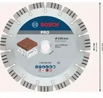 Bosch PRO Abrasive Diamanttrennscheibe, 230 x 22,23 mm Durchmesser mm: 230
