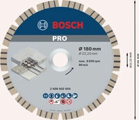 Bosch PRO Concrete Diamanttrennscheibe, 180 x 22,23 mm Durchmesser mm: