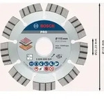Bosch PRO Multi Material Diamanttrennscheibe, 115 x 22,23 mm Paketinhalt: