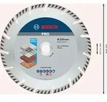 Bosch PRO Multi Material Diamanttrennscheibe, 230 x 22,23 mm Paketinhalt: