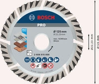 Bosch PRO Multi Material Diamanttrennscheibe, 125 x 22,23 mm Paketinhalt: