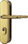 ABUS Schutz-Dr&uuml;ckergarnitur mit Langschild KLZS714, oval, Messing