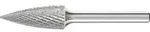 Hartmetall-Fr&auml;sstift mit 6-mm-Schaft, Geschossform SPG (Spitzbogen), Zahnung 3...