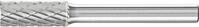 Hartmetall-Fr&auml;sstift mit 6-mm-Schaft, Zylinderform ZYA-S, mit Stirnverzahnung,