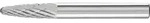 Hartmetall-Fr&auml;sstift mit 6-mm-Schaft, Rundbogenform RBF (Baumform), Zahnung 3...
