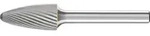 Hartmetall-Fr&auml;sstift mit 6-mm-Schaft, Rundbogenform RBF (Baumform), Zahnung 3...