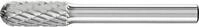 Hartmetall-Fr&auml;sstift mit 6-mm-Schaft, Kugelzylinderform WRC (Walzenrund), Zahnung 3