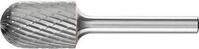 Hartmetall-Fr&auml;sstift mit 6-mm-Schaft, Kugelzylinderform WRC (Walzenrund), Zahnung 3