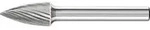 Hartmetall-Fr&auml;sstift mit 6-mm-Schaft, Geschossform SPG (Spitzbogen), Zahnung 3 Form: