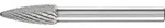 Hartmetall-Fr&auml;sstift mit 6-mm-Schaft, Rundbogenform RBF (Baumform), Zahnung 4...