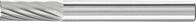 Hartmetall-Fr&auml;sstift mit 6-mm-Schaft, Zylinderform ZYA-S, mit Stirnverzahnung,