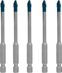 Bosch EXPERT HEX-9 HardCeramic Dachziegel-Bohrer-Set, 5 mm, 5-tlg. Paketinhalt: