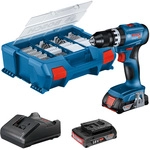 Bosch Akku-Schlagbohrschrauber GSB 18V-45, 2 x Akku GBA 18V 3.0Ah, L-Case Pick&Click