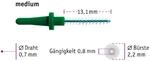 Hager & Werken GmbH & Co. KG miradent Pic-Brush Ersatzb&uuml;rsten, 12er, medium gr&uuml;n