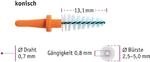 Hager & Werken GmbH & Co. KG miradent Pic-Brush Ersatzb&uuml;rsten, 12er, konisch orange