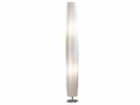 SalesFever Stehlampe 120 cm rund weiß chrom, Latex Plisseé Lampenschirm,