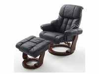 MCA furniture Calgary Relaxsessel mit Hocker, schwarz/walnuss