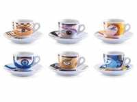 Zeller Espresso-Set "Magic Eyes", 12-tlg., Porzellan