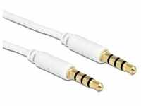 DeLock Kabel Klinke 4 Pin 3,5 mm Stecker >, Stecker 2 m weiß