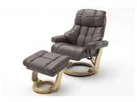 MCA furniture Calgary XXL Relaxsessel mit Hocker, braun/natur