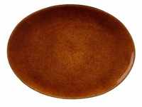 BITZ Platte oval 45x34 cm Steinzeug Schwarz/Amber
