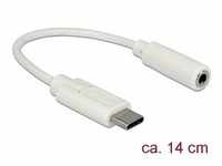 DeLock Adapter Audio USB Type-C Stecker > Klinkenbuchse 14 cm weiß