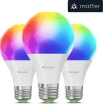 Nanoleaf NF080B02-3A19E, Nanoleaf Matter Essentials LED Smart Bulb 8.5W E27 3er-Pack