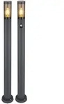 Stehleuchte mit Bewegungsmelder Au&szlig;enleuchte Sensor Standlampe Edelstahl anthrazit,