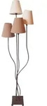 Standlampe Stehleuchte Beistellleuchte schwarz Textil braun beige 4-Flammig E14