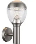 Au&szlig;enwandleuchte Wandlampe Au&szlig;enleuchte IP44 Silber Edelstahl H 31,7 cm