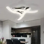 LED Kristall Decken Lampe geschwungen Wohn Zimmer Beleuchtung Chrom Leuchte