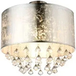Deckenlampe Deckenleuchte Kronleuchter Kristalllampe Blattsilber Textil