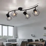 Decken Leuchte Ess Zimmer Spot Strahler Balken Flur Leiste schwenkbar schwarz Globo