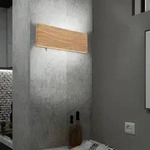 Wandlampe Wandstrahler Leseleuchte LED 8 Watt Holzoptik braun wei&szlig; D 22,5 cm
