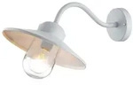 Wandleuchte Au&szlig;enlampe Gartenleuchte Edelstahl Glas H 25,5 cm IP44 wei&szlig;