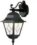Au&szlig;enleuchte Wandlampe ALU-Druckguss Glas Schwarz H 45 cm E27 IP43 Antik Laterne