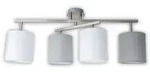 Deckenleuchte Wohnzimmerleuchte Deckenlampe 4 flammig silber E27 Textil L 82 cm