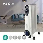 Mobiler Heizk&ouml;rper &Ouml;lheizung Radiator Heizger&auml;t mit Rollen, Thermostat