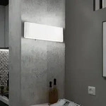 LED Wand Spot Lampe Leuchte Aluminium Opal Wei&szlig; Schalter Schlaf Zimmer Flur