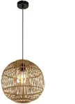 Design Pendel H&auml;nge Lampe Ess Zimmer Bambus Kugel Geflecht Decken Leuchte