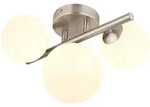 LED Deckenlampe Deckenleuchte Wohnzimmerlampe 3-flammig Silber Metall H 19 cm